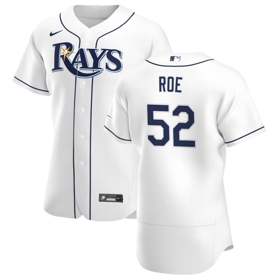 Tampa Bay Rays 52 Chaz Roe Men Nike White Home 2020 Authentic Player MLB Jersey